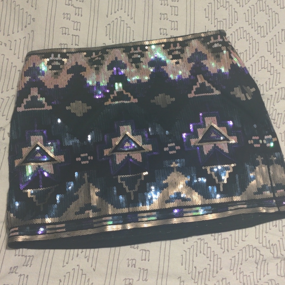 Express Sequin Mini Skirt